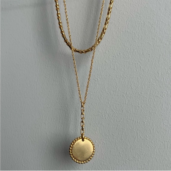 NWT MADEWELL 2-Piece Lariat Necklace Set Vintage Gold - Picture 9 of 11